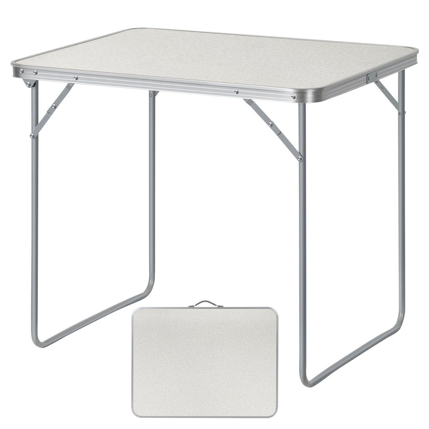 Portable Outdoor Folding Table w/Rectangular Design, Multi-Use Camping/Home/Learning Dining Table - Lightweight & Space-Saving