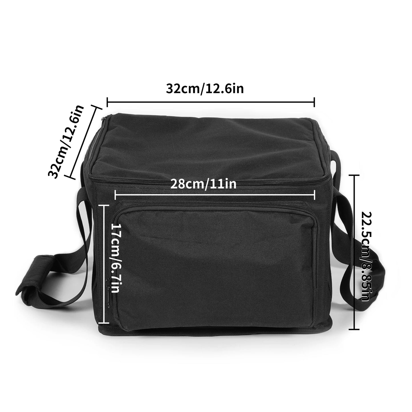 Fieryzeal Black 600D Waterproof Par Light Bag PVC 210D Lining Stage Lighting Bag for 20×14.5×14.5CM Par Lights